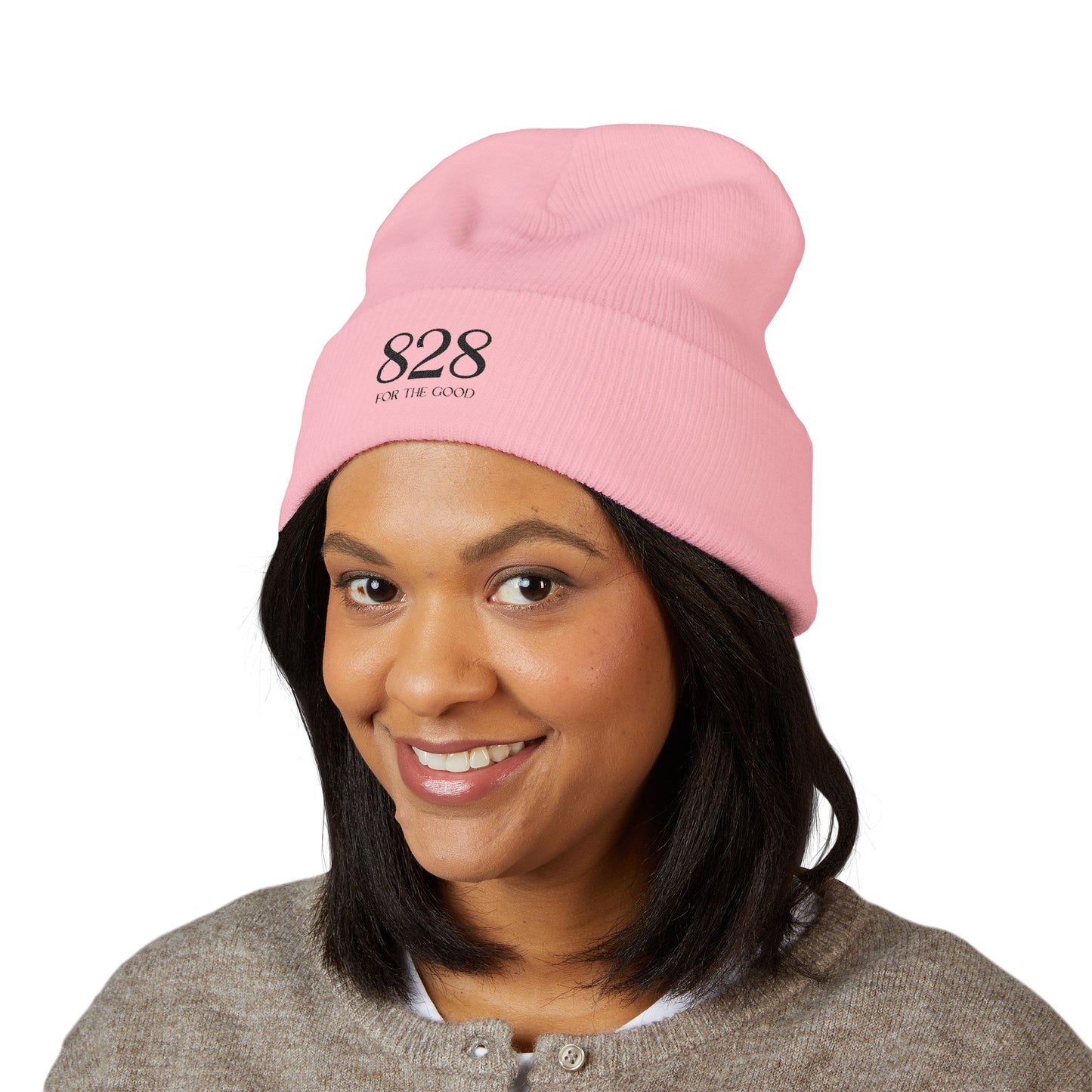 828 Embroidered Cuffed Beanie
