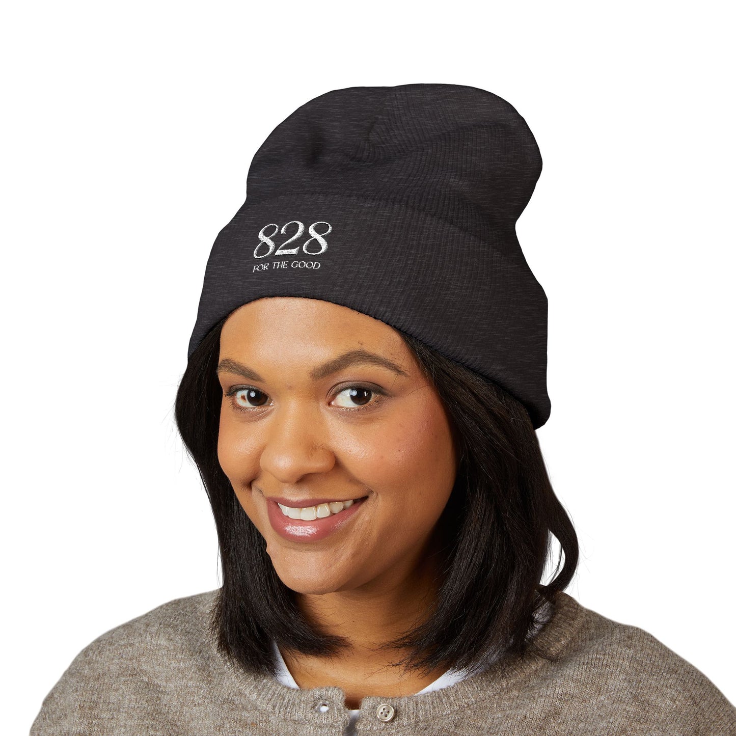 828 Embroidered Cuffed Beanie