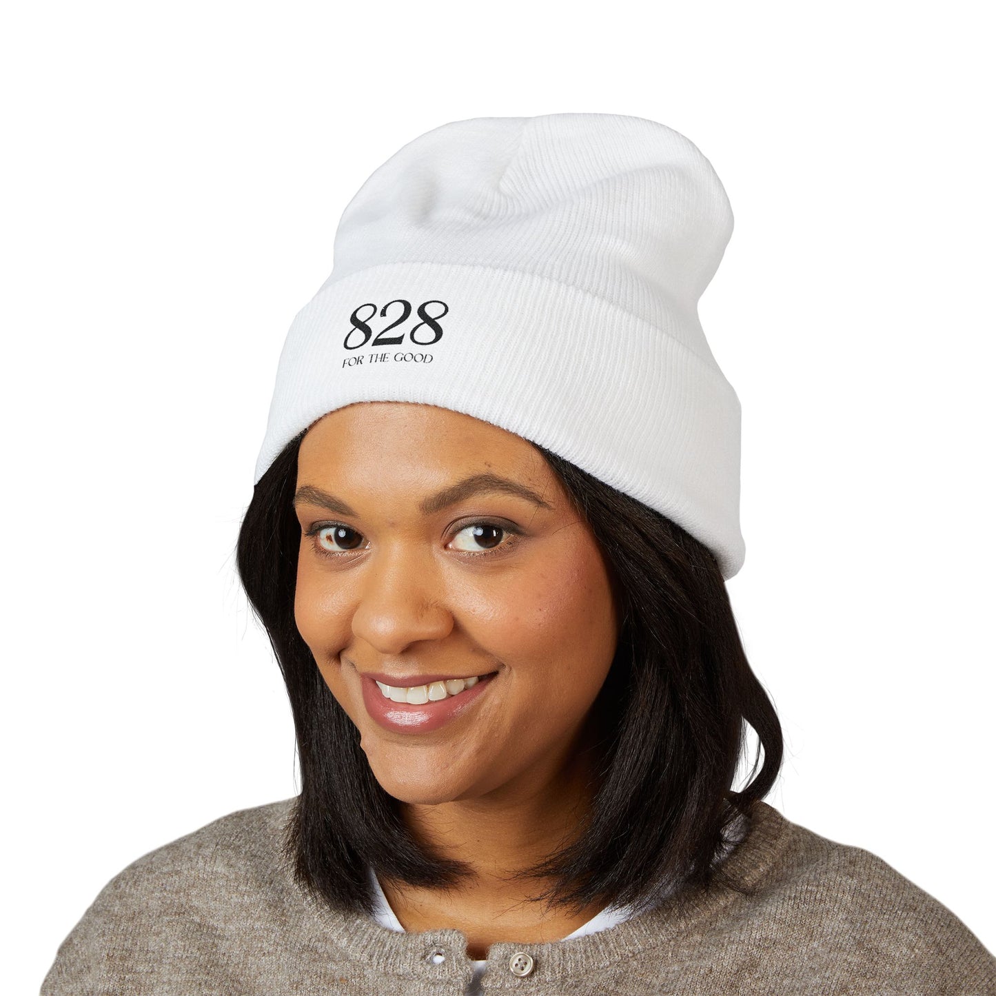 828 Embroidered Cuffed Beanie