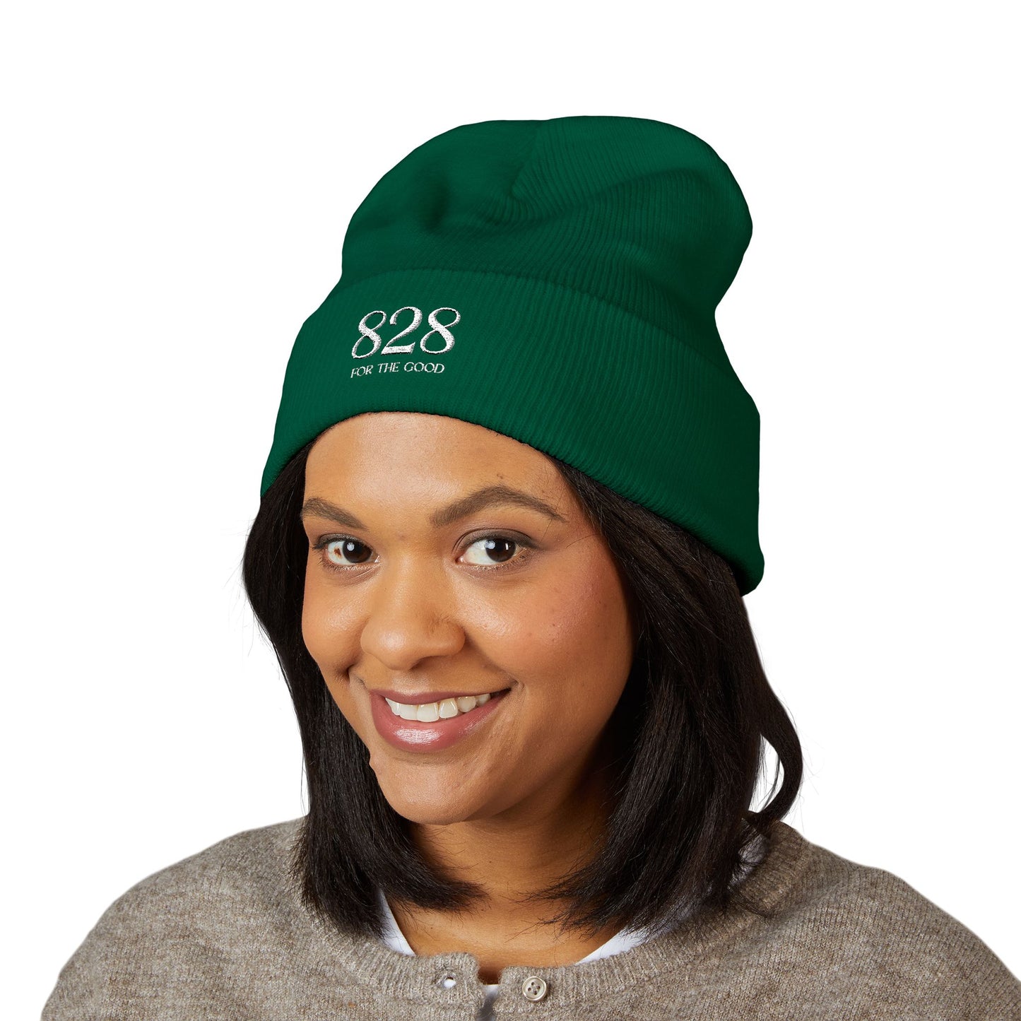 828 Embroidered Cuffed Beanie